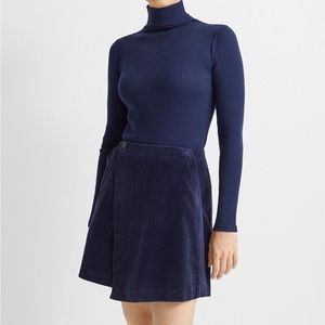 Club Monaco Women's Navy/Blue Marine Corduroy Mini Skirt